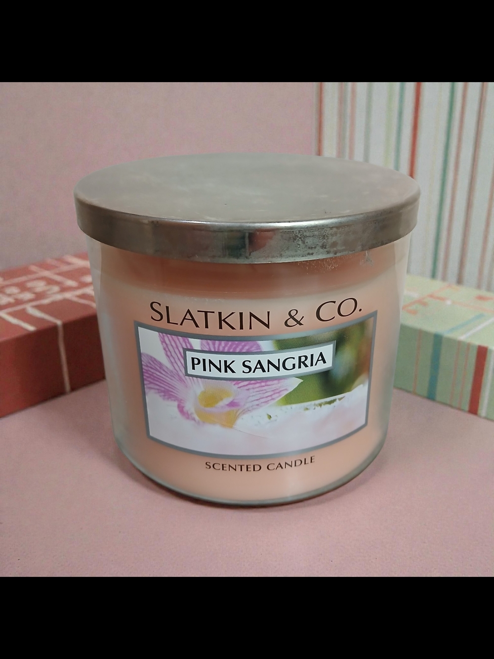 Slatkin & Co. Pink Sangria Scented Candle - Soft Pink